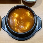 韓国焼肉 吾照里 - 韓流Aセット（ローストビーフユッケ丼、スンドゥブチゲ） ¥1,190 のスンドゥブチゲ