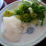 玄蕎麦 野中 - 淡い緑の粗挽き蕎麦＠ズームアップ