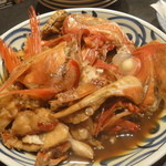 宵 - 金目鯛の活造りの残骸（笑）を煮付にしてもらいました