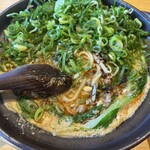 長野土鍋ラーメン たけさん - 混ぜる前に撮りたかった。