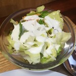 キッチン ブルー グローブ - サラダのアップ