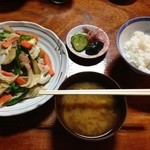 ありがとう - 野菜炒め、ごはんハーフ