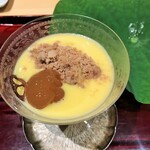 銀座 しのはら - とうもろこしのスープとすっぽんの肝のグラニデ