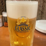 海味 はちきょう 別亭 おやじ - 生中サッポロクラシック700円