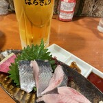 海味 はちきょう 別亭 おやじ - ニシン690円、生中700円