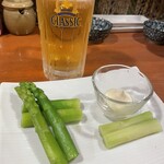 海味 はちきょう 別亭 おやじ - アスパラガス490円×2