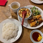 南海飯店 - 春巻定食＋辛子酢醤油