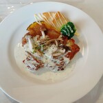 すみれ食堂 - チキンソテー柚子胡椒クリームソース