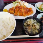 富士食堂 - Aランチ　ロースカツ　ライス　７５０円