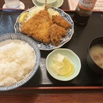 庄や - アジフライとカキフライ合盛り定食