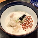 湯島天神下 すし初 - いくら　毛蟹　シャリの白和え