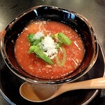 湯島天神下 すし初 - トマト　ガリ　スナップエンドウのすりながし