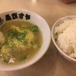 Toukyou Ogiku Bo Ramen Ebisu Ya - 定食のスープ&ご飯