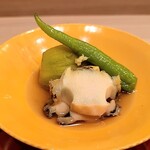 馬車道 大かわ - 茄子と鮑の炊き合わせ