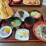 食事処 藤 - 天丼Aセット(冷たいそば)