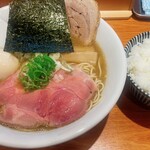 焼きあご煮干しらぁめん はなかぜ - 特製濃厚らぁめん(¥1,290),ライス(¥150)