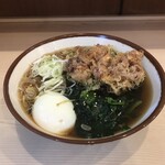 そばの神田 東一屋 - アサソバビンボー！　
      朝そば＋ゲソかき揚げ！