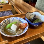 古民家カフェ＆ダイニング 枇杏 - とうがんの冷製含め煮・なすとピーマンのみそ炒め