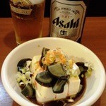 中瓶ビール＋ピータン豆腐