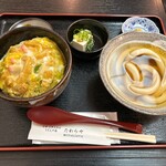 Tawaraya - 名物セット（衣笠丼）。