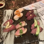 肉料理 肉の寿司 okitaya - 最初に提供される盛り合わせ