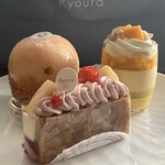 Ryoura - 丸ごと桃のタルト 1,250円　ミルフィーユペッシュメルバ 700円　ルマンバ 680円