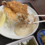 かつ廣 - 特大海老フライ(タルタルソース)最高に美味い！