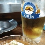 一軒家 - 生ビール（キリン）　瓶ビールは、キリンとアサヒから選べます。