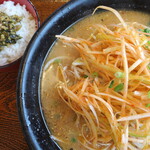 麺道場 - ネギみそ＋ミニ高菜丼