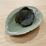 日本橋蛎殻町 すぎた - 鮑肝の味噌漬け あん肝 新政の火の鳥