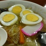 田沢食堂 - ゆで卵はスライスがいっぱい^^;