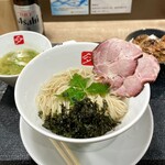 KITCHEN TAKANO - 【限定】牡蠣とあさりのつけそば¥1500、気まぐれ飯（チキンカレー）¥200、スーパードライ（小）¥400