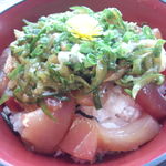 とびしま - ★ヘルシー丼定食（中華風づけ丼）♪６８０円★海鮮切り身の他に、お野菜がたっぷりで、中華風味付けとのことですよ♪