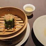 茶禅華 - オクラ金華ハムかけ