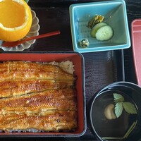駒形前川 浅草本店 - 鰻重（うなぎ坂東太郎）上 ※お吸い物は肝吸いに、フルーツはゼリーに変更済み
