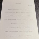 malca - この日のコースメニュー。内容は仕入れ等により本当に毎日違うみたいです