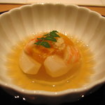 匠 秀げつ - 前菜（葛で固めた小芋・南瓜・海老）