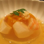 前菜（葛で固めた小芋・南瓜・海老）