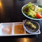 和風れすとらん 牛の里 - 前沢牛ランチサーロイン・200g(9900円)　サラダ等