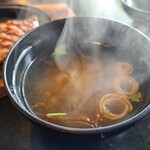 和風れすとらん 牛の里 - 前沢牛ランチサーロイン・200g(9900円)　味噌汁