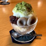 ろあん松田 - 今回のデザートは抹茶のかき氷。昨年の5月に訪問した際は抹茶餅と抹茶だった。季節を感じ取れるのは嬉しい。