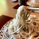 ろあん松田 - 出汁は塩味強め。鰹節の風味も良い。しかし丸抜きの蕎麦にはやや濃厚過ぎるかも。