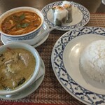 TAWANTHAI - グリーンカレーとトムヤンクンのセット　1350円