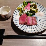 ふくみみ Dining - 神戸牛のステーキ　淡路の藻塩で