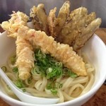 讃州手打ちうどん 我龍 - 釜玉＆海老天＆ごぼう天