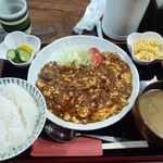 ナカガワ☆スエ食堂 - 鹿肉麻婆豆腐定食1400円