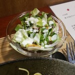 キッチン ブルー グローブ - サラダのアップ