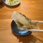 天ぷら 天若 - イカシソ巻きは塩で