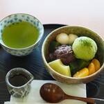 喫茶 たけやま - 料理写真:クリームあんみつ（煎茶つき）