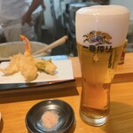 天ぷら 天若 - 盛り合わせ定食　１回目の海鮮の天ぷら